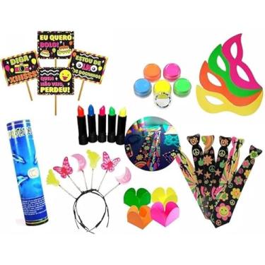 Imagem de Kit Festa Neon 247 Adereços Fluorescente Balada Aniversário