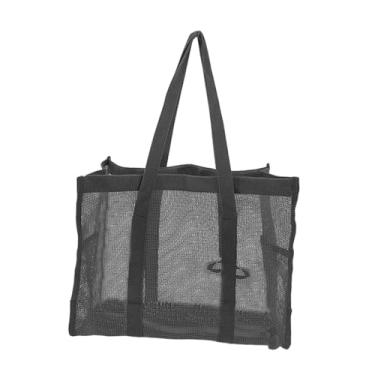 Imagem de Bothyi Bolsa de banho de malha organizadora para banho de secagem rápida 14,57 x 11,81 x 6,69 polegadas cesta pendurada bolsa de higiene pessoal portátil, Preto