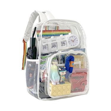 Imagem de Mochila de PVC transparente à prova d`água para laptop de 15,6 polegadas