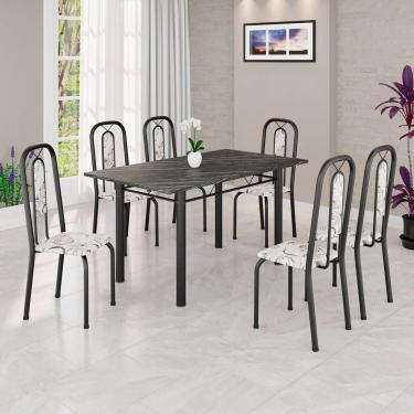 Imagem de Conjunto Sala de Jantar com 6 Cadeiras Lívia Arabesco / Preto