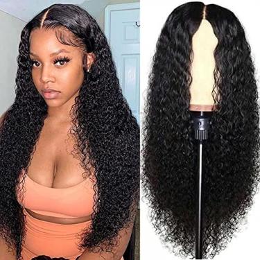 Imagem de Perucas de cabelo humano com tela frontal HD para mulheres negras, densidade 150%, peruca frontal entrelaçada sem cola, 33x4, peruca crespo encaracolado frontal de cabelo humano pré-puxado, cabelo brasileiro cor natural (24, peruca cacheada)