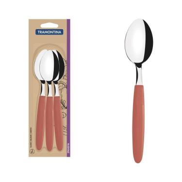 Imagem de Conjunto De Colheres De Mesa Ipanema Com Lâminas De Aço Inox E Cabo Goiaba 3 Peças