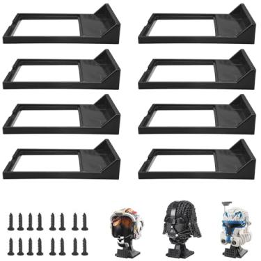Imagem de Wall Mount Display Stand Fits Lego Star Wars Helmet, Wall Mount Display Shelf Compatible with All Standard Lego Helmets, Boba Fett 75277/Tie Fighter Pilot 75274/Stormtrooper 75276 (8 Pcs Black)