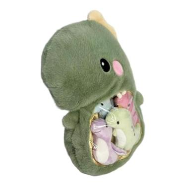 Imagem de KiBcsLic Conjunto de brinquedos de pelúcia de dinossauro fofo, presente de aniversário, lembrancinhas para festa, coleção confortável para meninos e meninas,