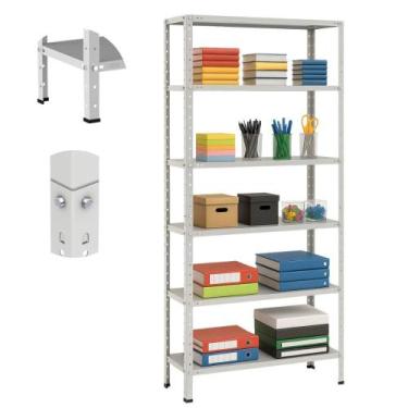 Imagem de Estante Dupla Flex 6 Bandejas Compac 1,76x0,30 - Amapá, Cinza