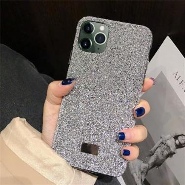Imagem de Capa traseira brilhante à prova de choque para iPhone 13 Pro Max 16 Pro MAX 14 15 funda girlPhone cases, borda preta prateada, para iPhone 13 Pro