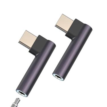 Imagem de Adaptador USB C para conector de fone de ouvido de 3,5 mm (pacote com 2) para Apple Type C AUX cabo de áudio dongle para iPhone 16 Pro Max compatível com conector Samsung S25 para iPad, Android, fones