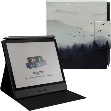 Imagem de GOVTVA Capa com suporte magnético para Bigme B7 Color (lançado em 2025) capa de couro leve ultrafina com fivela magnética para caneta, hibernar/despertar automático (floresta misteriosa)