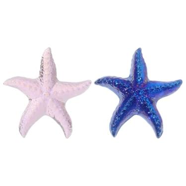Imagem de FREEBLOSS 2 PCS Glass Starfish Figurines 3" x 0.7" Rock Crystal Sea Star Animal Collectible, Perfect for Home Decor, Gifts, Pink, Blue