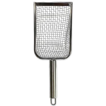 Imagem de Pá Malha Fina - Pá Higiênica de Caixa De Areia p/Gatos e Substratos Peneira Fina Pazinha - Inox