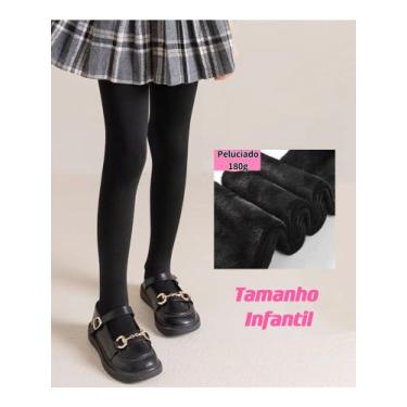Imagem de Meia-Calça Peluciado Infantil 180g Menina Térmica Legging Quente Gross