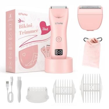 Imagem de Máquina de cortar cabelo ENSSU ES033 para homens, aparador de barba rosa 2 em 1