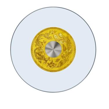 Imagem de Prato Giratório De Vidro Lazy Susan, Prato Giratório De Vidro Para Exibição De Mesa De Jantar, Bandeja De Servir Giratória Lazy Susan Silenciosa & Suave, Fácil De Compartil, A, 80cm/32in