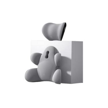 Imagem de Xiamenzcx Conjunto de almofadas de apoio lombar para assento de carro de 2 peças – Almofada traseira de espuma viscoelástica e travesseiro de pescoço para dirigir, escritório, alívio de longa viagem