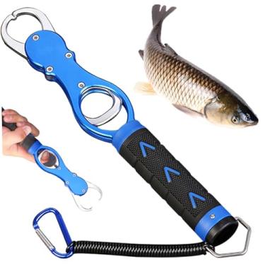 Imagem de Pegadores de peixe para pesca, pegador de peixe de alumínio de aviação com uma escama alicate de pesca antiderrapante com alça confortável