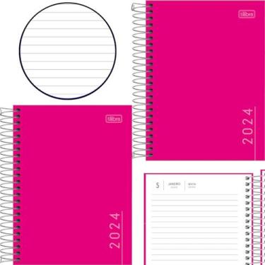 Imagem de Agenda espiral 2024 c/5 un Pepper capa dura M4 Tilibra, Rosa