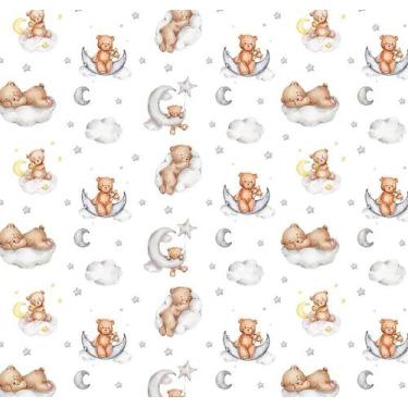 Imagem de Papel de Parede Adesivo Infantil Ursinhos Quarto Bebe - 755pcp - Allod