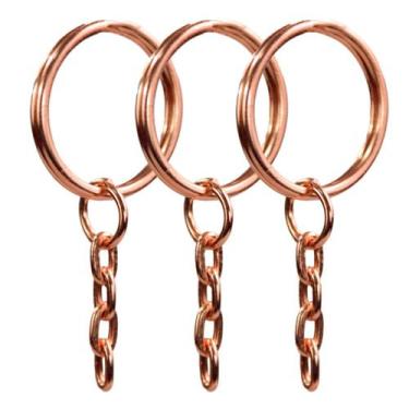 Imagem de Argolas Chaveiro 23mm Com Corrente 5 Elos 100un Rose Gold - RA