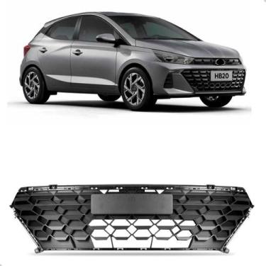 Imagem de Grade Central Para Hyundai Hb20 2023 Até 2024 Preta - SP ACESSÓRIOS