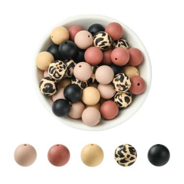Imagem de Echoed Elegance Contas de silicone para canetas, chaveiros, pulseiras, contas de borracha com estampa de leopardo para artesanato faça você mesmo, joias, colar, brincos de colar, presentes faça você