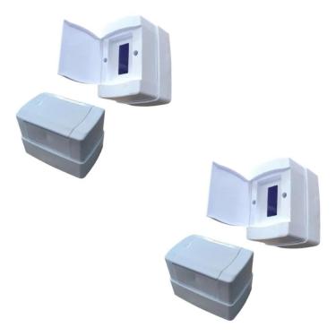 Imagem de 2X Kit 2 Caixas Distribuição Sobrepor 1/2 Disjuntores - Ilum