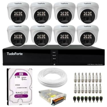Imagem de Kit 8 Câmeras de Segurança Tudo Forte Dome Interna Full Hd 1080p Visão Noturna de 20m 2.8mm + Dvr Tudo Forte Tfhdx 3308 8 Canais + Hd 2tb Purple