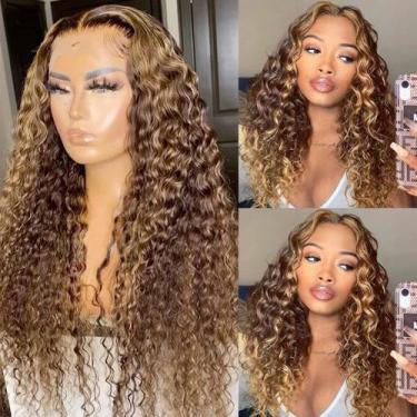 Imagem de Perucas frontais de renda Pizazz 12A 180 Density Honey Blonde 66cm