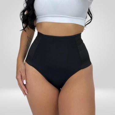 Imagem de Kit 3 Calcinha Cinta Modeladora Hot Pant Feminina Cós Alto Pós Parto C