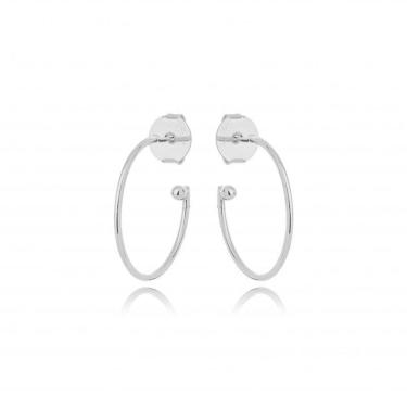 Imagem de Brinco Argla Com Bolinha Banhado Em Ródio Branco