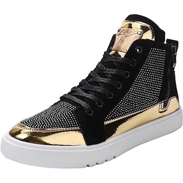 Imagem de Botas masculinas de couro PU com cadarço e bico redondo, botas casuais com zíper lateral, botas de inverno antiderrapantes, Prata, 8.5