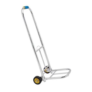Imagem de oshhni Carrinho de mão dobrável ajustável com forte capacidade de carga, carrinho utilitário reutilizável com rodas para mudança de casa, acampamento e, Rodas de Borracha