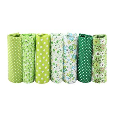 Imagem de HEEPDD Tecido 100% de Algodão, Quadrados Variados DIY Pacote de Kits de Cama pré -corte, Azul/verde/preto, para Artesanato, Decoração Em Casa, Acolchoado para Necessidades Diárias (#2)