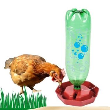 Imagem de Bebedouro Base Garrafa Pet 2l Para Aves Frangos Codornas Vermelho - Je