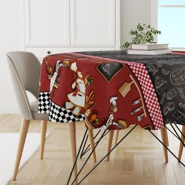 Imagem de Toalha Mesa Plástica Térmica Chefs 4 Lugares Redonda