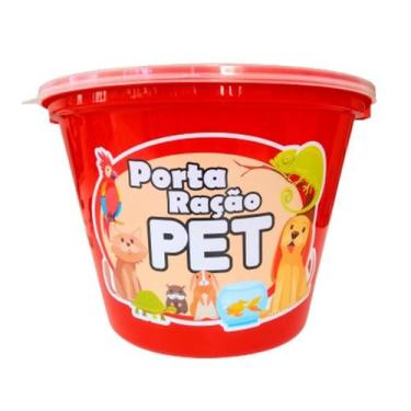 Imagem de Porta Ração Vasilha Pet Tampa Plástico Portátil 5,5L An0336 - Geral