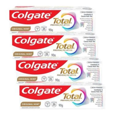 Imagem de Kit 4 Cremes Dentais Colgate Total Mint Prevenção Ativa 90g