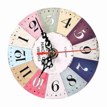 Imagem de Relógio de Parede Redondo de MDF Antigo Estilo Europeu para Decoração de Escritório Doméstico (32)