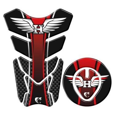 Imagem de Protetor Tanque E Bocal Adesivo Moto Honda Asa Até 2017 Vermelho