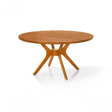 Imagem de Mesa De Jantar Julia Madeira Maciça Eucalipto Ripada 110cm