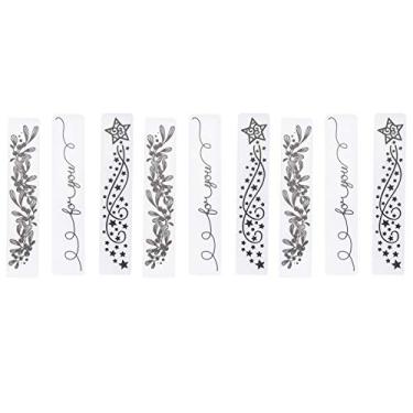 Imagem de Pasta de gravação de plástico com flores, 9 peças, faça você mesmo, placa em relevo, acessórios para cartão, scrapbooking, papel, artesanato, retângulo de plástico 3x14,9cm