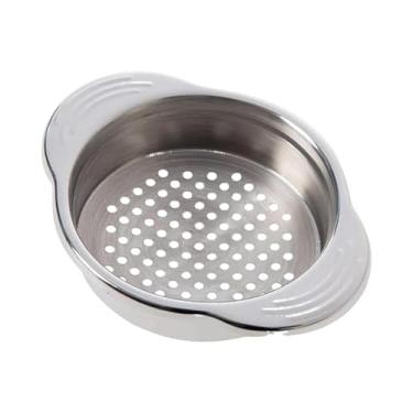 Imagem de 1 peneira de lata de aço inoxidável prata para alimentos, tampa de atum, removedor de óleo, design exclusivo de lava-louças sem bagunça, novo lançado, atraente largura, 2 cm, escorredores e coadores