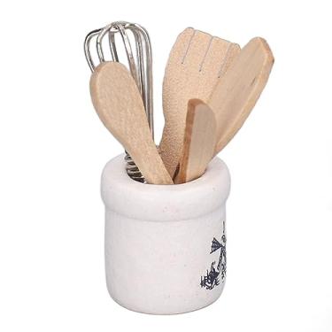 Imagem de TOPINCN 1:12 Casa de Bonecas Em Miniatura Batedor de Ovos de Madeira, Faca, Garfo Conjunto Batedor de Ovos Em Miniatura e Utensílios Mini Modelos de Ovo Brinquedo de Comida Em Miniatura