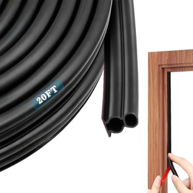 Imagem de WEZKYLCG Tira de vedação de porta para moldura de porta, vedação de porta de borracha para decapagem climática, tira de isolamento extragrossa autoadesiva, à prova de som, à prova de poeira