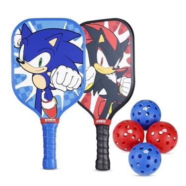 Imagem de Sonic – Conjunto de pickleball de madeira, inclui 2 raquetes de madeira e 4 bolas ao ar livre, conjunto de raquete durável para iniciantes para brincadeiras internas e externas, design clássico para