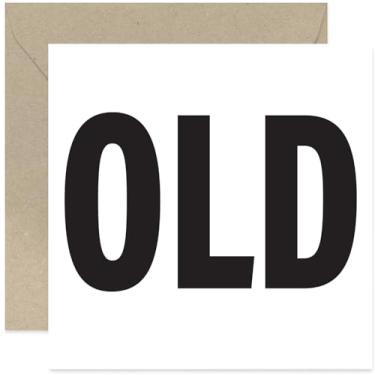 Imagem de Cartão de aniversário divertido para ele ou ela, design "OLD" - quadrado, em branco por dentro com envelope premium