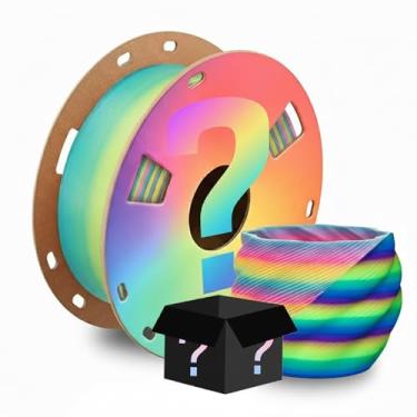 Imagem de Filamento PLA colorido surpresa aleatória material de modelagem de filamento de impressora 3D 1,75 mm 200g, filamento de impressão de alta velocidade, dureza aprimorada, sem entupimento sem deformação