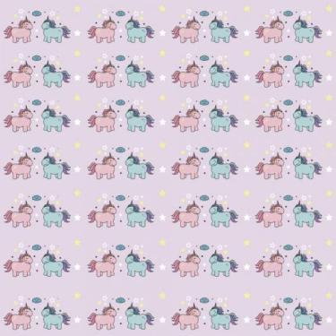Imagem de Papel De Parede Infantil Casal Unicórnio