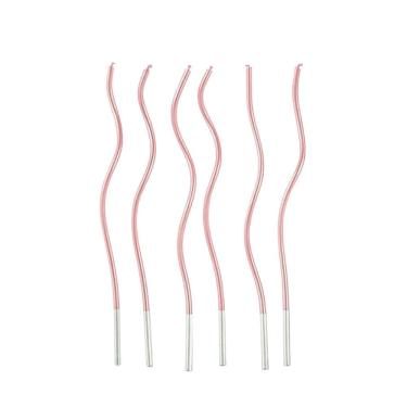Imagem de Vela De Aniversário Metalizada Espiral Rosa - 6 Unidades