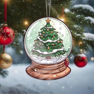 Imagem de Enfeites de Natal, árvore de cristal, enfeites de árvore de Natal feitos à mão, decoração de carro e casa - presentes de Natal, decoração de artesanato em acrílico, ideias de troca de presentes para