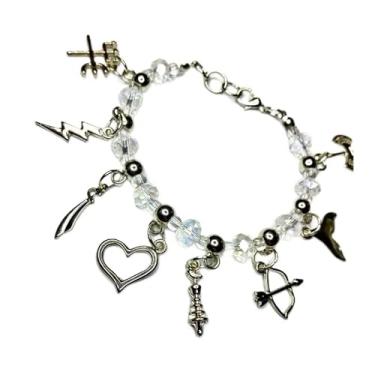 Imagem de Pulseira das 7 Linhas de Umbanda com 7 Pingentes de Orixás Oxalá Iemanjá Oxossi Xangô Ogum Iansã Ibeji Exu